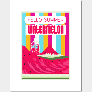 Hello Summer Watermelon Color 2 Posters and Art